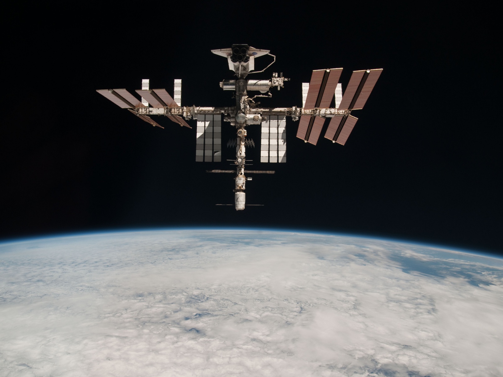 Shuttle Docked With Space Station