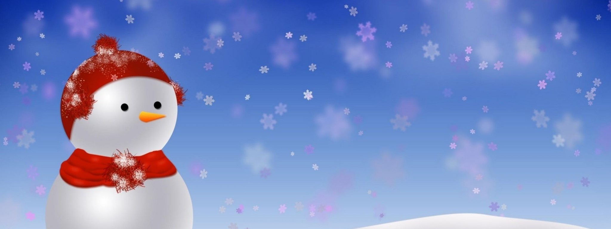 Snowman Snowdrift Snow Snowflakes
