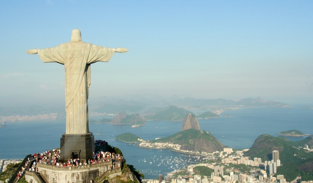 Statue Christ Savior Rio Janeiro Cristo Redentor City Landscape
