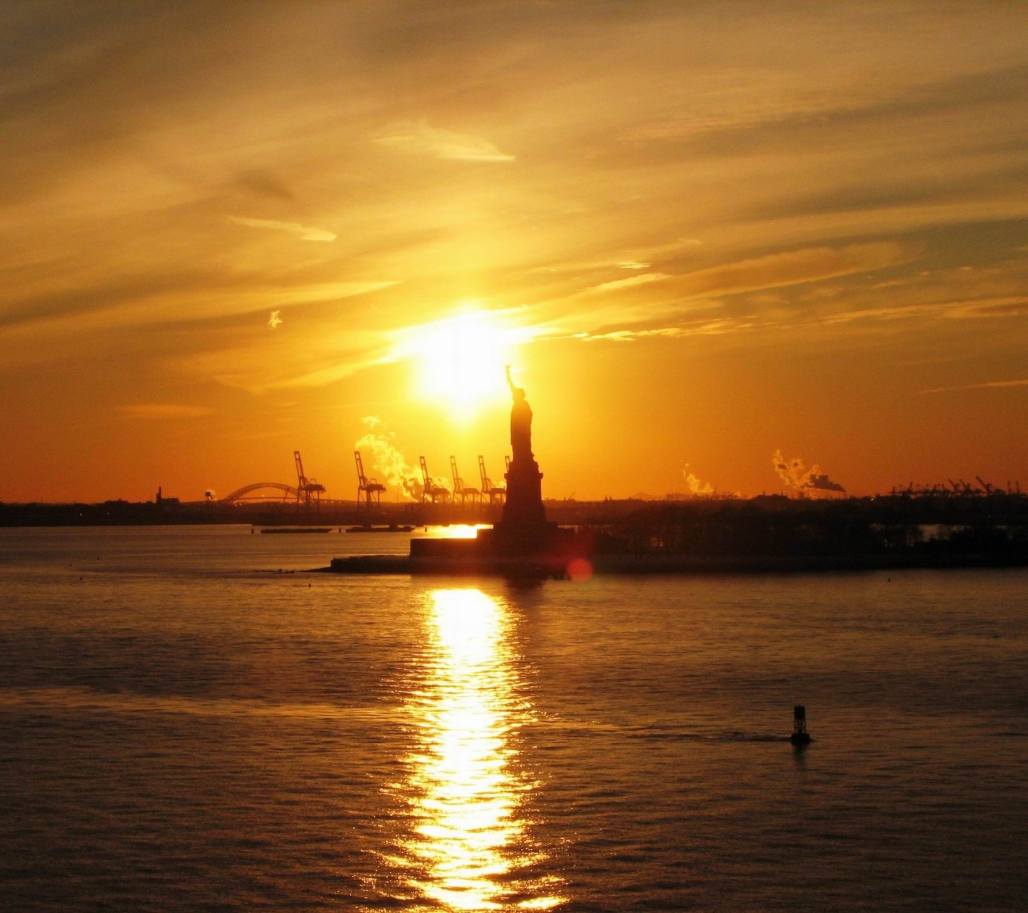 Statue Of Liberty Sunset