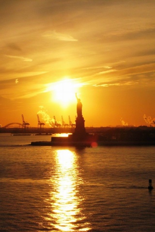 Statue Of Liberty Sunset