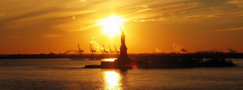 Statue Of Liberty Sunset