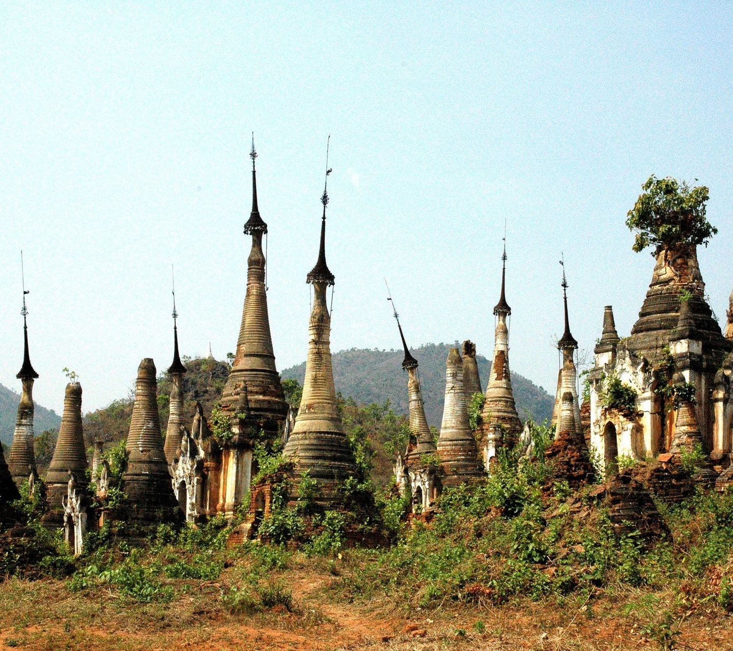 Stupas Indein Inle Lake Burma