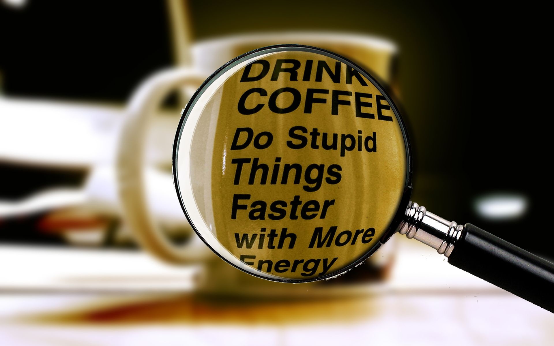 Stupid Coffee Energy Funny Drink Coffee Cups