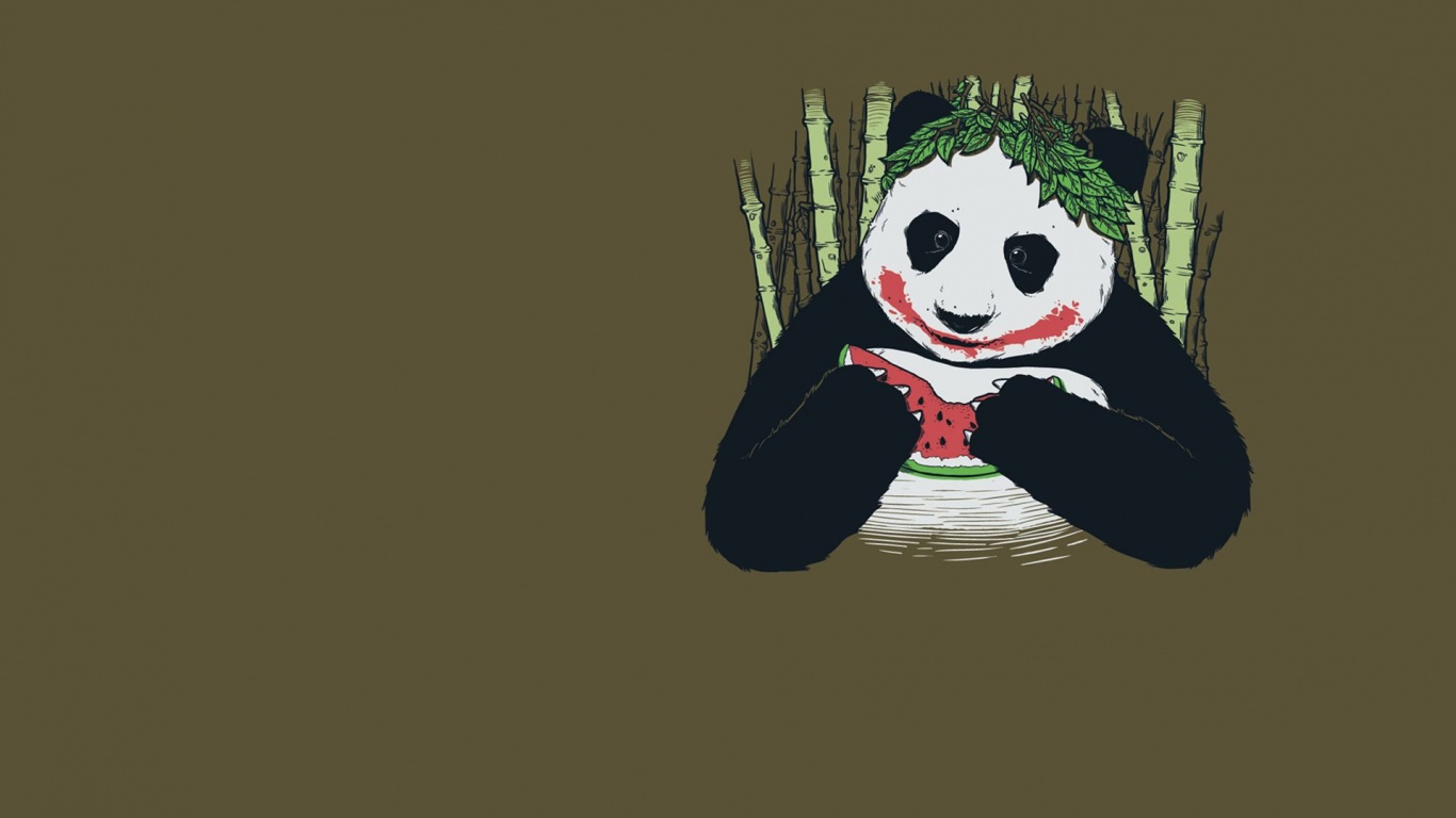 The Joker Funny Panda Bears Fun Art