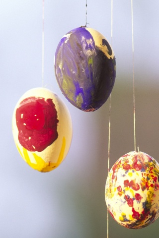 Three Hand Painted Easter Eggs