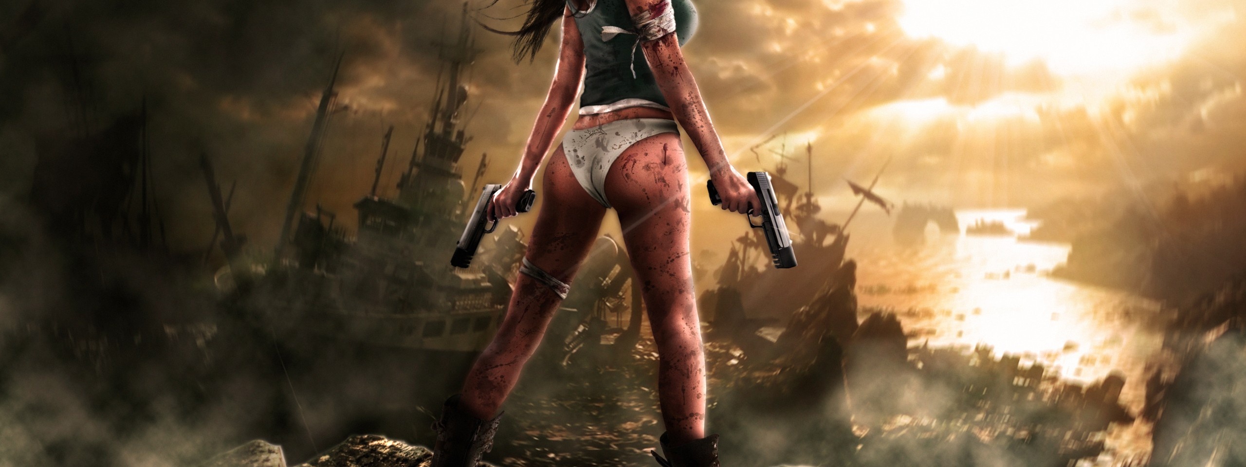 Tomb Raider Lara Croft Girl Gun