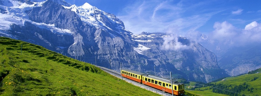 Train Alps Beautiful Nature Landscapes
