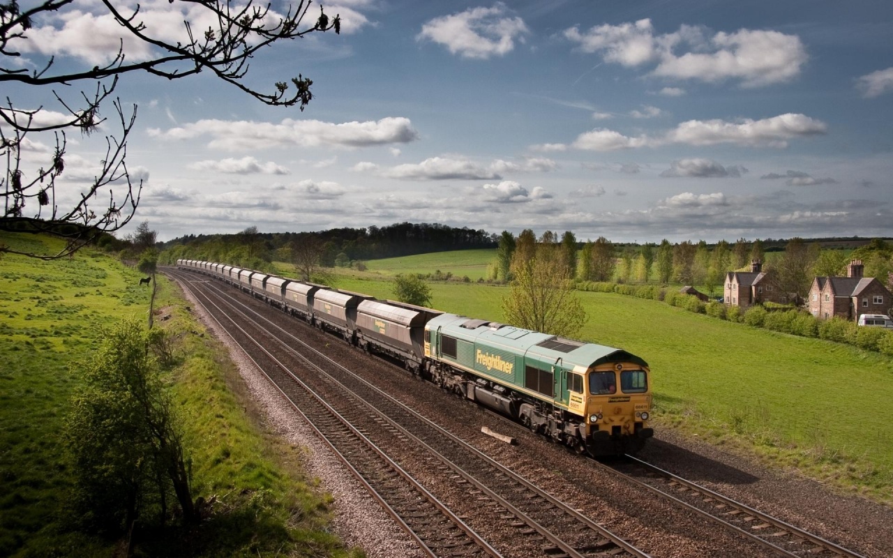 Train Tracks House Grass Forest Natural Landscapes