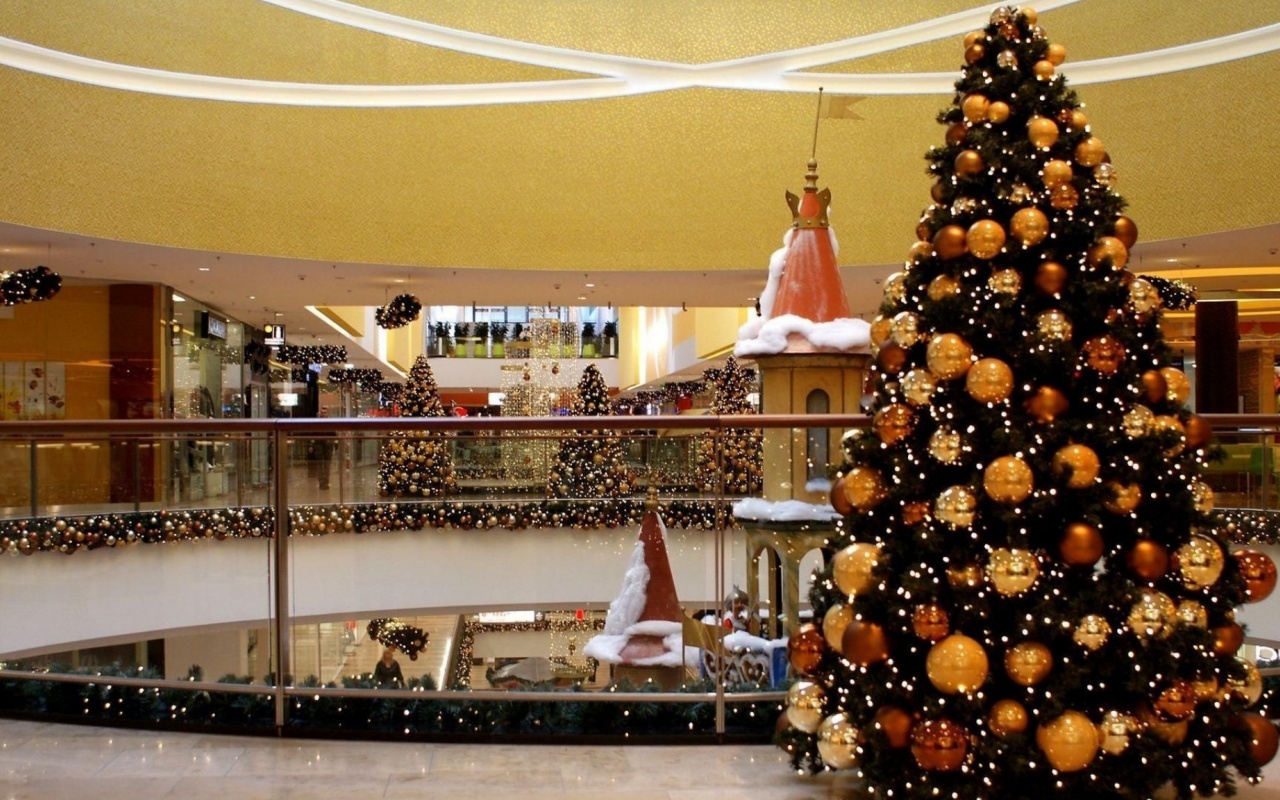 Tree Shopping Center Holiday Christmas Vanity New Year Mood