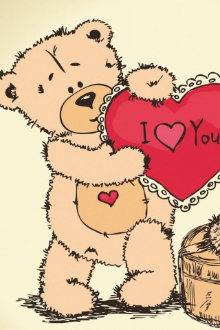 Valentines Day Teddy Bear Heart Gift