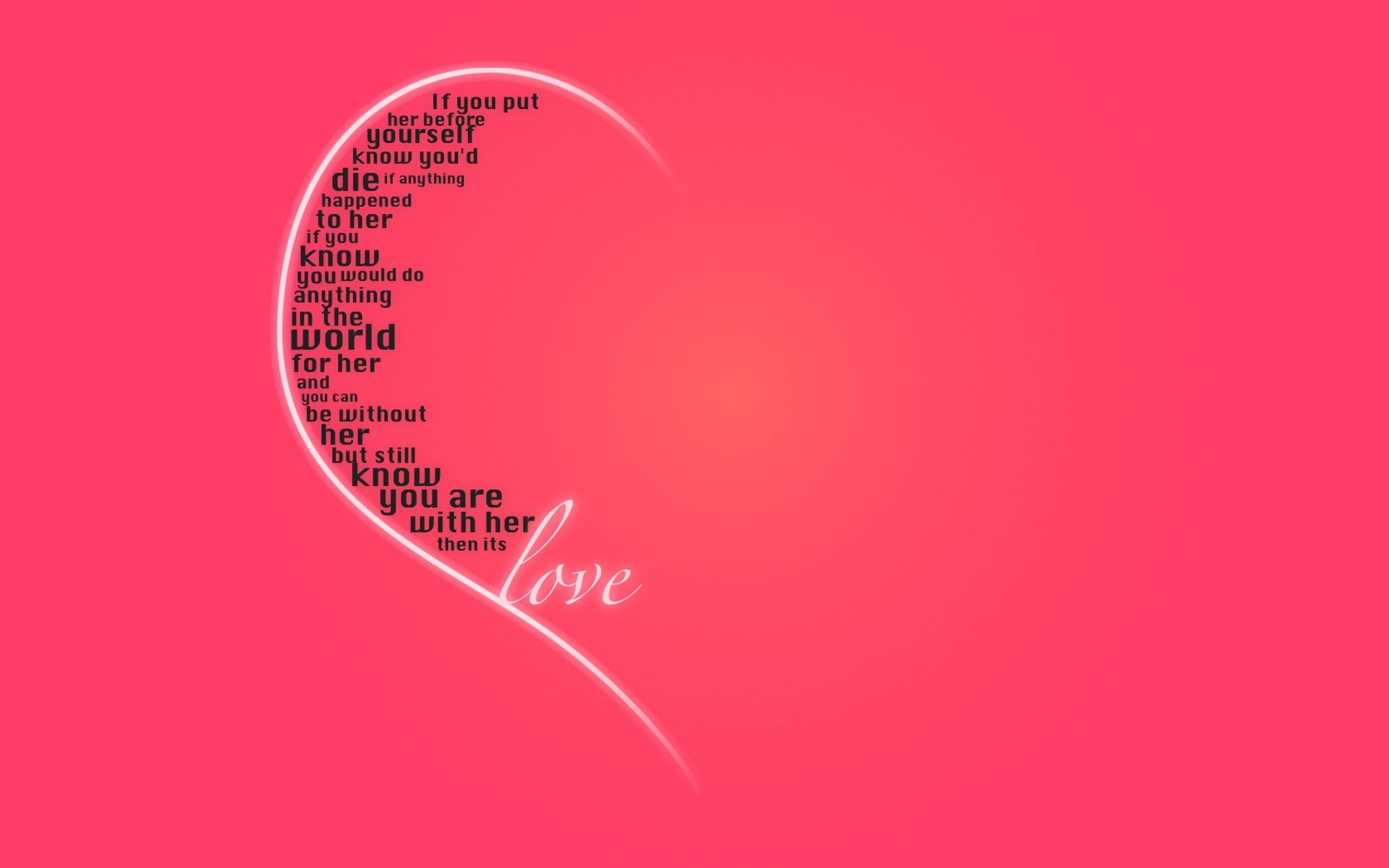 Valentines Day Words Love Pink