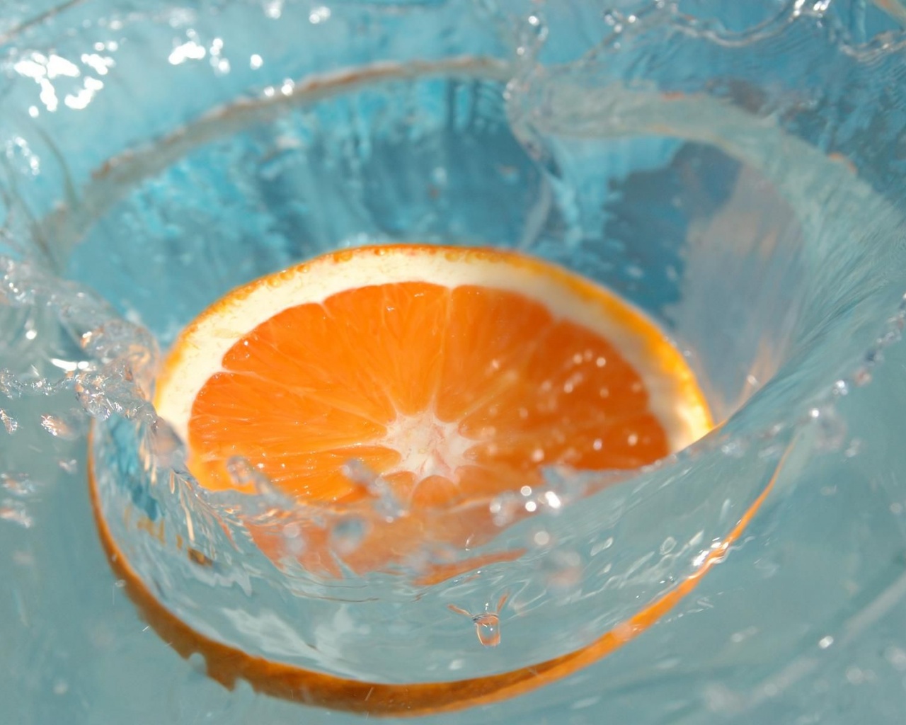Water Fruits Food Splash Orange Slices