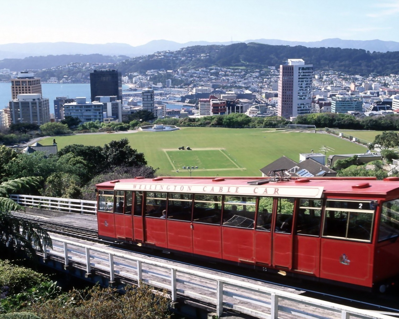 Wellington New Zealand Funicular Car Cityscape