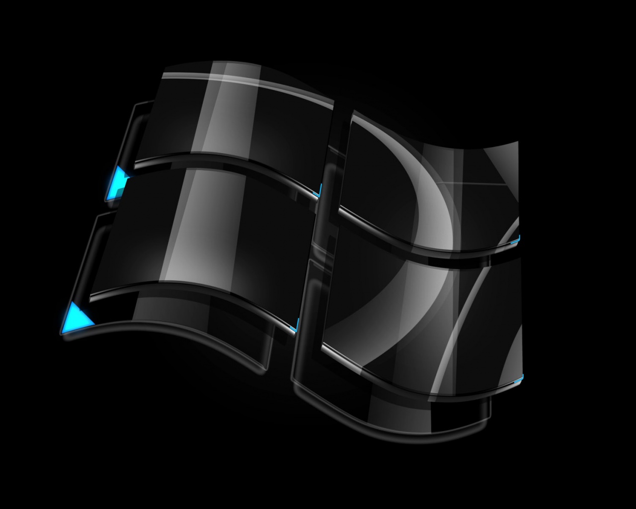 Windows Dark Glass Logo Computer