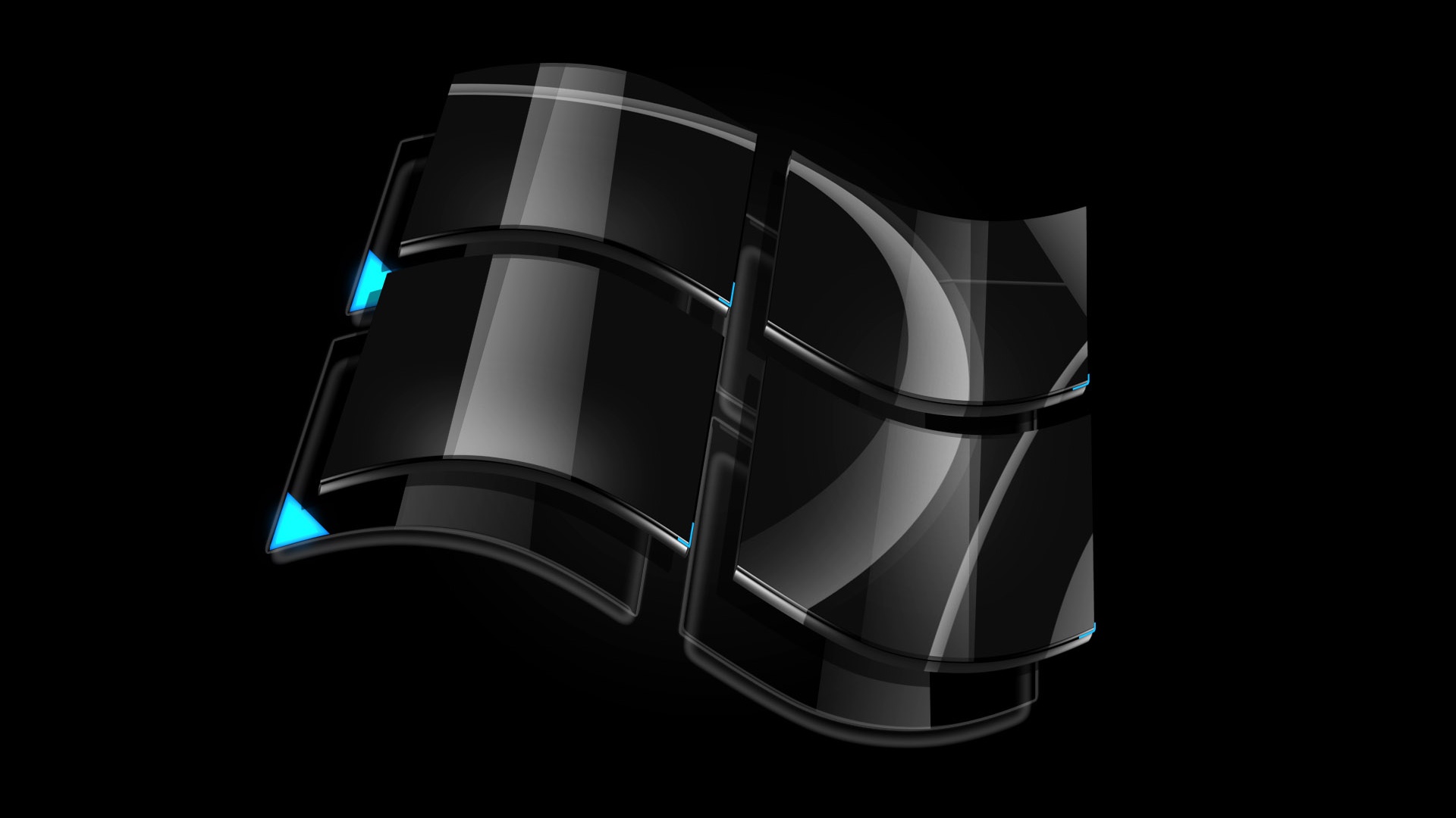 Windows Dark Glass Logo Computer