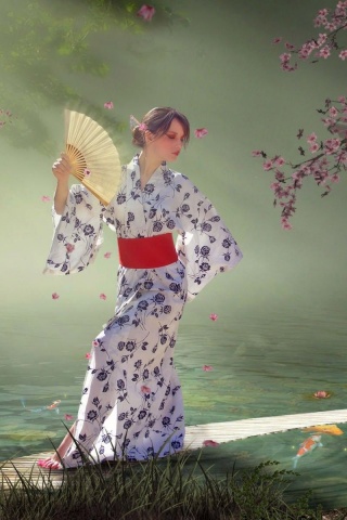 Women Funny Kimono Koi