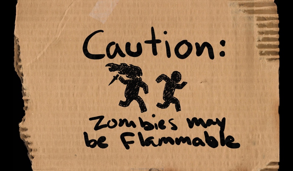 Zombies Vector Cardboard Caution Stick Figures