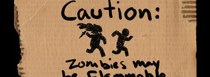 Zombies Vector Cardboard Caution Stick Figures
